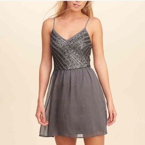 Hollister gray sequin dress